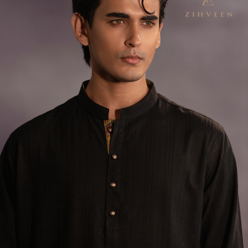 Black striped panjabi